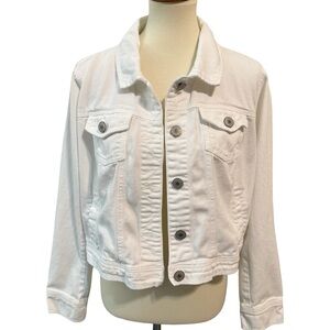 Canyon River Blues Women's Cropped White Jean Jacket size XL